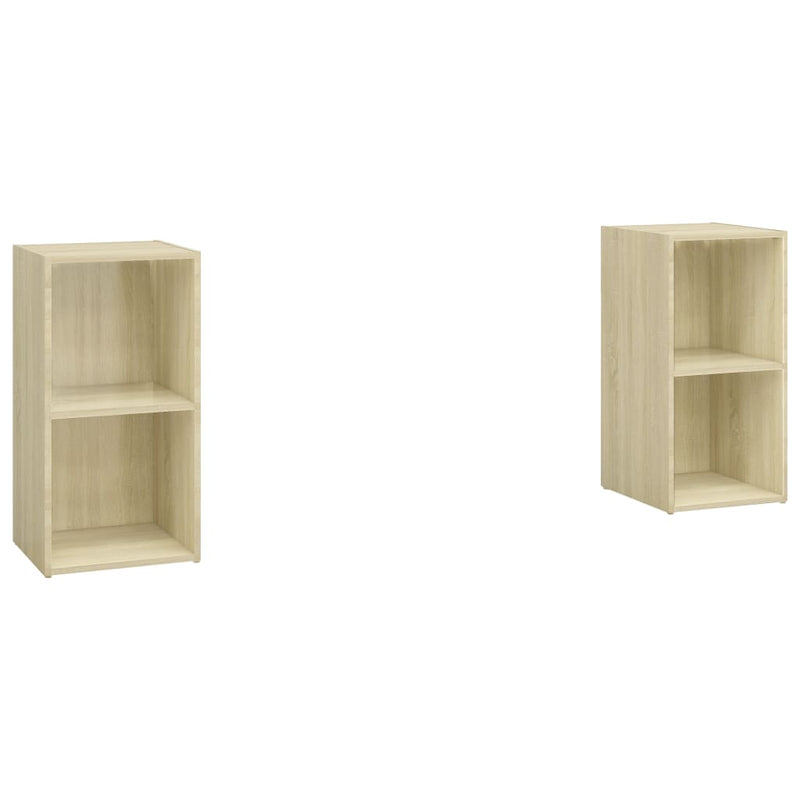 Tv-meubelen 2 st 72x35x36,5 cm spaanplaat sonoma eikenkleurig