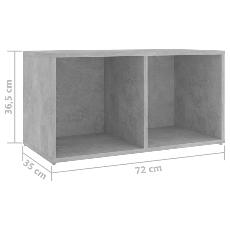 Tv-meubelen 2 st 72x35x36,5 cm spaanplaat betongrijs