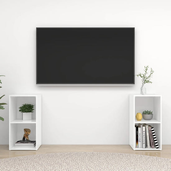 Tv-meubelen 2 st 72x35x36,5 cm spaanplaat hoogglans wit MeubelReus