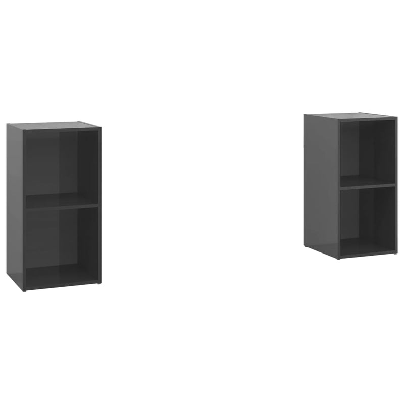 Tv-meubelen 2 st 72x35x36,5 cm spaanplaat hoogglans grijs MeubelReus