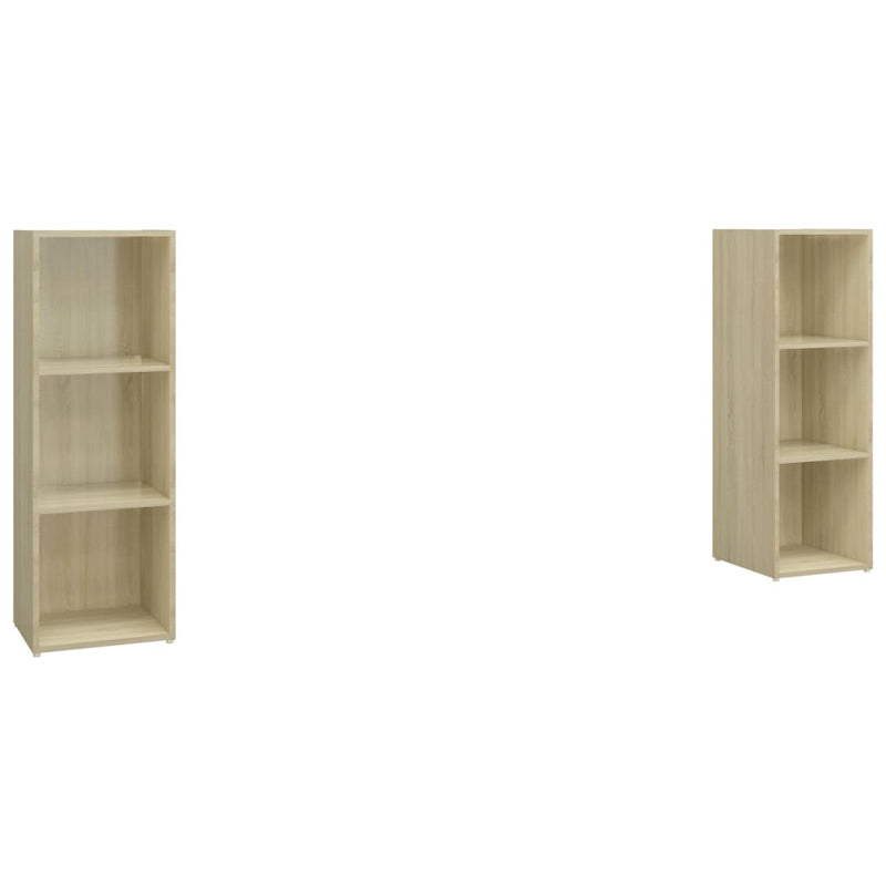 Tv-meubelen 2 st 107x35x37 cm spaanplaat sonoma eikenkleurig