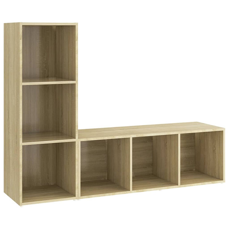 Tv-meubelen 2 st 107x35x37 cm spaanplaat sonoma eikenkleurig