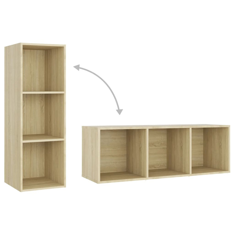 Tv-meubelen 2 st 107x35x37 cm spaanplaat sonoma eikenkleurig