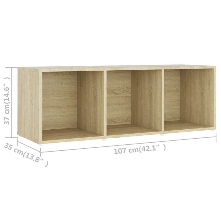 Tv-meubelen 2 st 107x35x37 cm spaanplaat sonoma eikenkleurig
