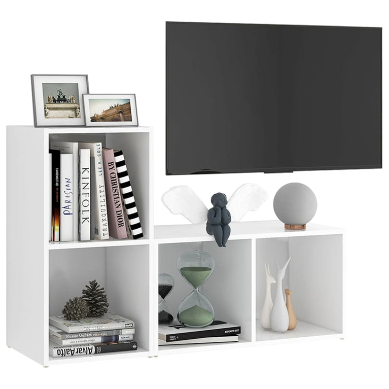 Tv-meubelen 2 st 72x35x36,5 cm spaanplaat wit
