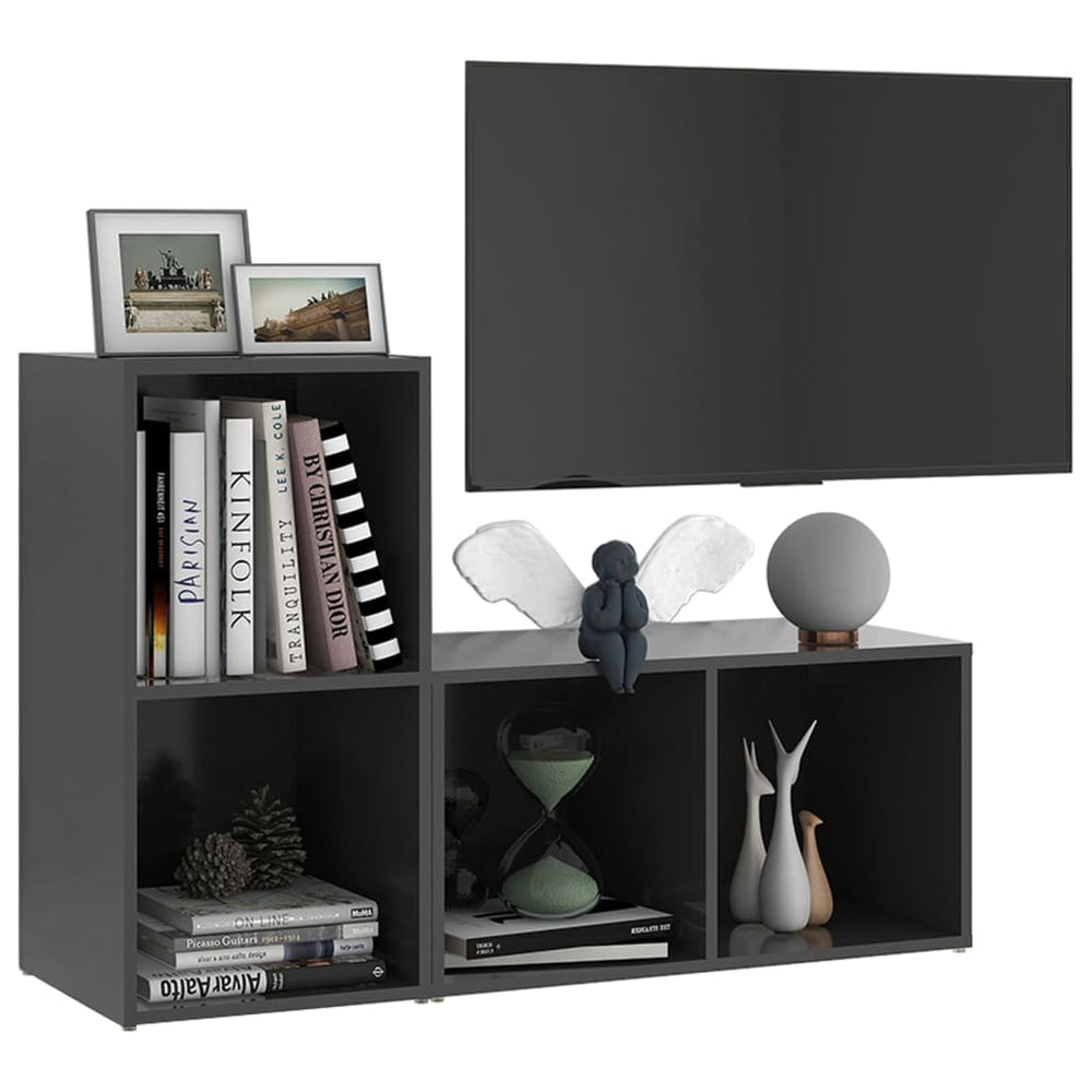 Tv-meubelen 2 st 72x35x36,5 cm spaanplaat grijs MeubelReus