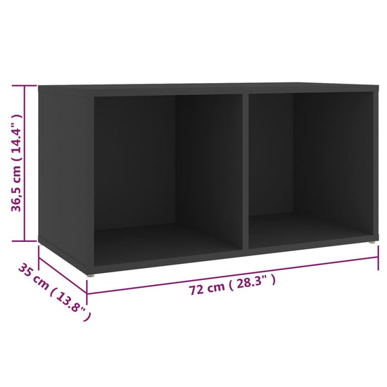 Tv-meubelen 2 st 72x35x36,5 cm spaanplaat grijs MeubelReus