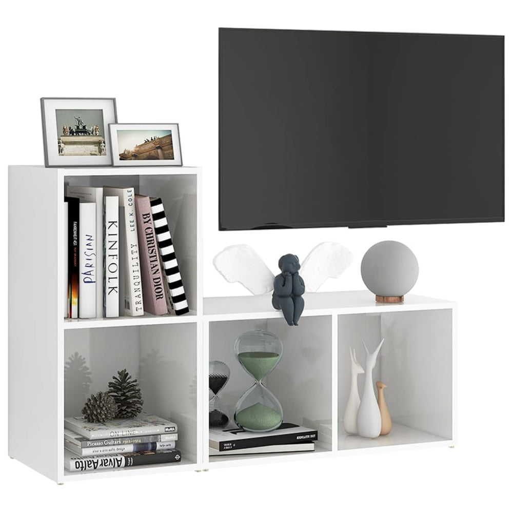 Tv-meubelen 2 st 72x35x36,5 cm spaanplaat hoogglans wit MeubelReus