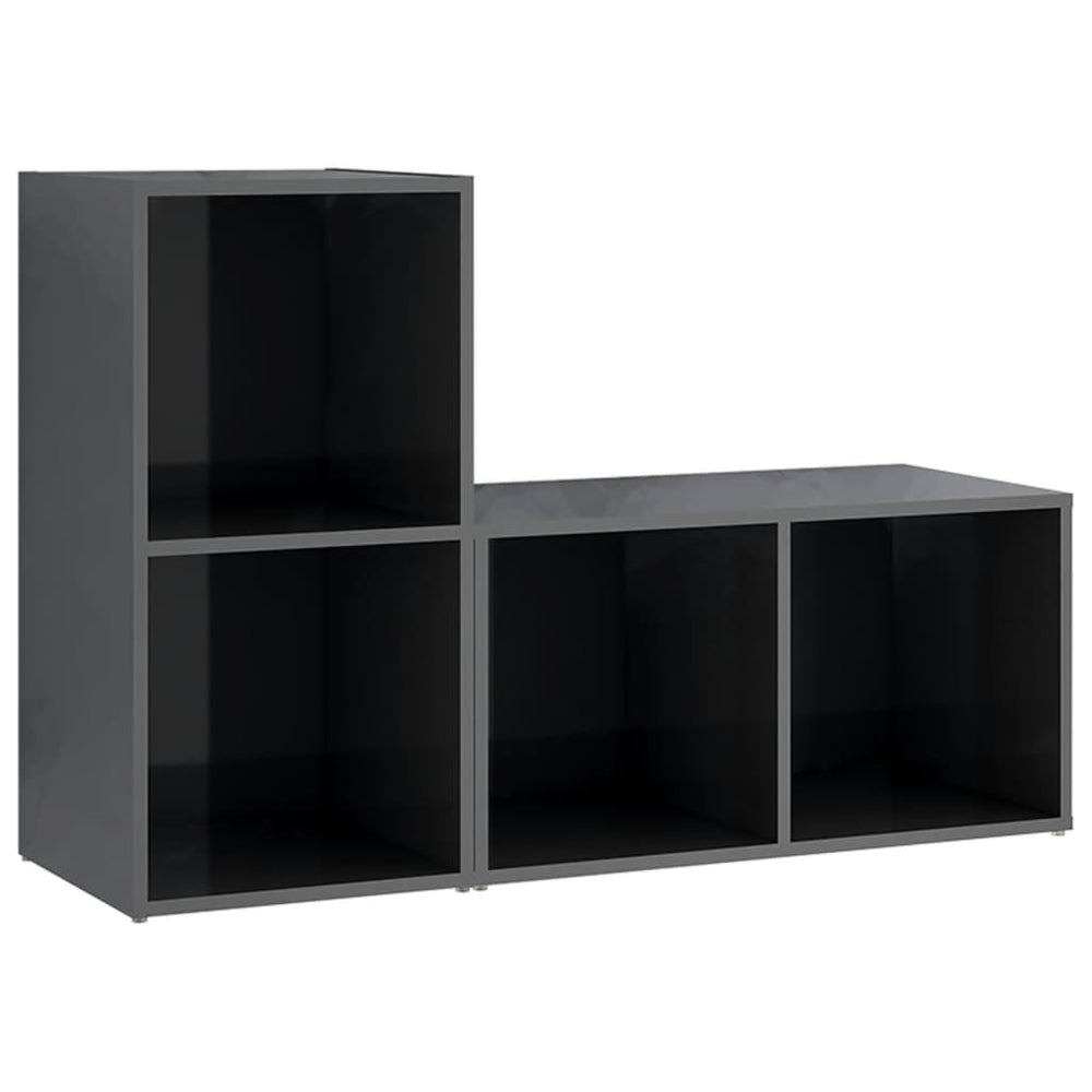 Tv-meubelen 2 st 72x35x36,5 cm spaanplaat hoogglans grijs MeubelReus