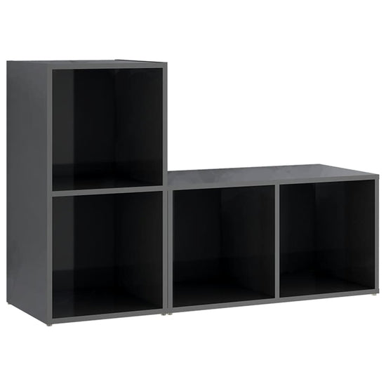 Tv-meubelen 2 st 72x35x36,5 cm spaanplaat hoogglans grijs MeubelReus