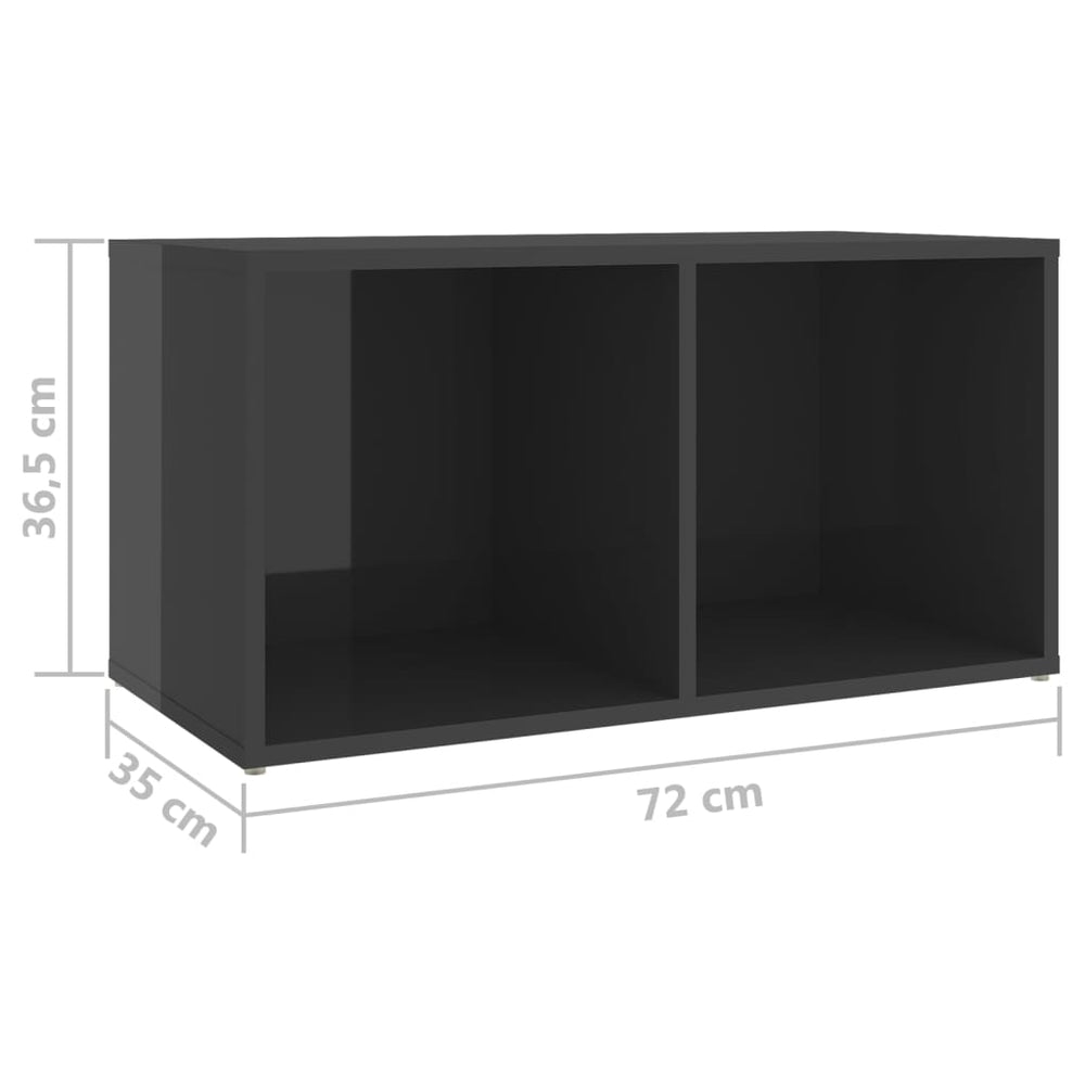 Tv-meubelen 2 st 72x35x36,5 cm spaanplaat hoogglans grijs MeubelReus
