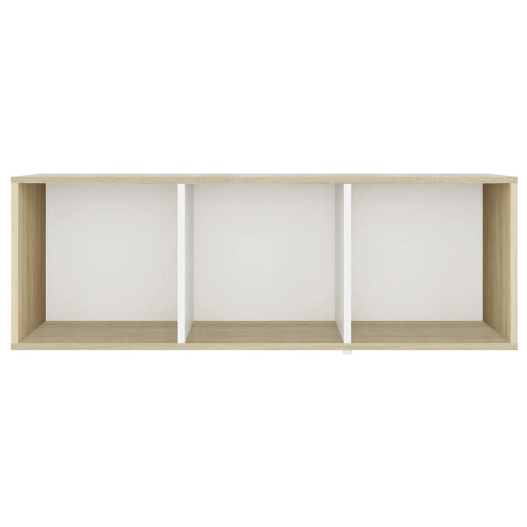Tv-meubelen 3 st 107x35x37 cm spaanplaat wit sonoma eikenkleur