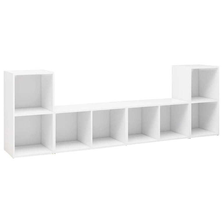 Tv-meubelen 4 st 72x35x36,5 cm spaanplaat wit