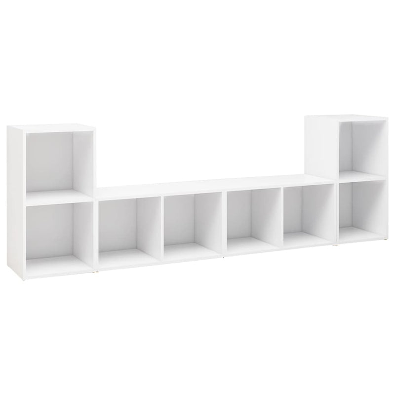 Tv-meubelen 4 st 72x35x36,5 cm spaanplaat wit