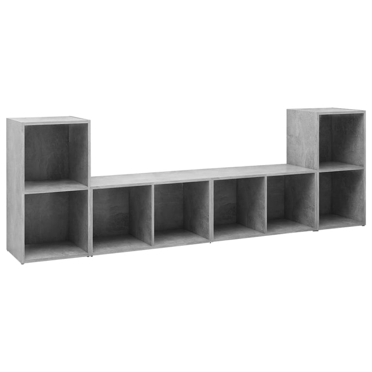 Tv-meubelen 4 st 72x35x36,5 cm spaanplaat betongrijs