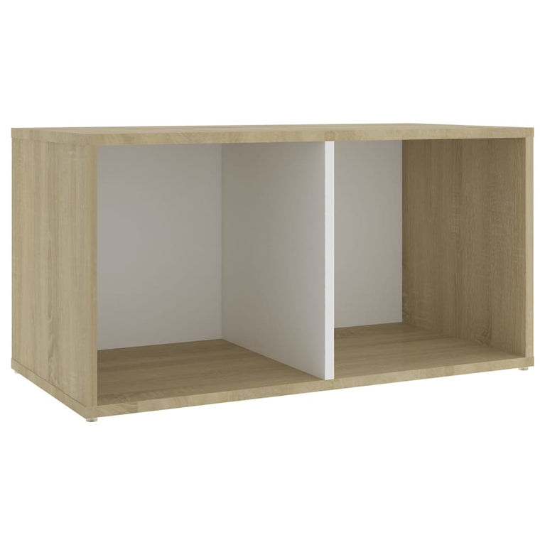 Tv-meubelen 4 st 72x35x36,5 cm spaanplaat wit sonoma eikenkleur