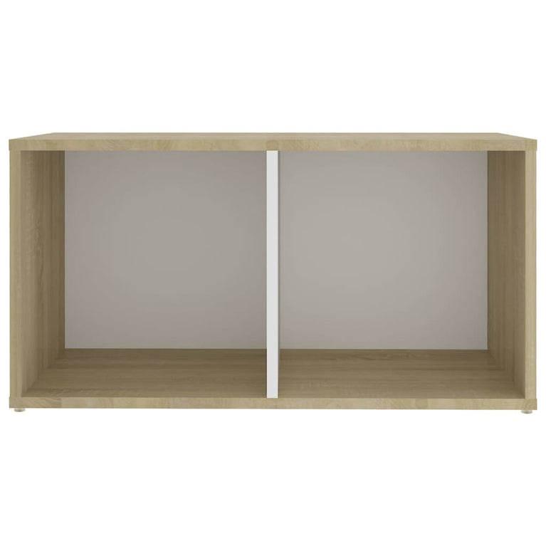 Tv-meubelen 4 st 72x35x36,5 cm spaanplaat wit sonoma eikenkleur