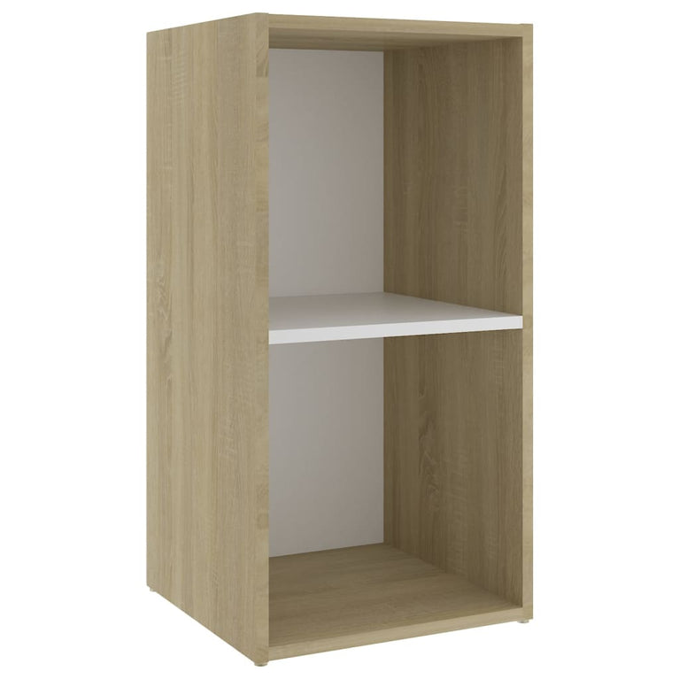 Tv-meubelen 4 st 72x35x36,5 cm spaanplaat wit sonoma eikenkleur