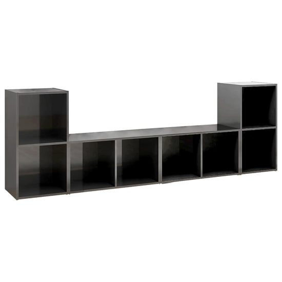 Tv-meubelen 4 st 72x35x36,5 cm spaanplaat hoogglans grijs MeubelReus