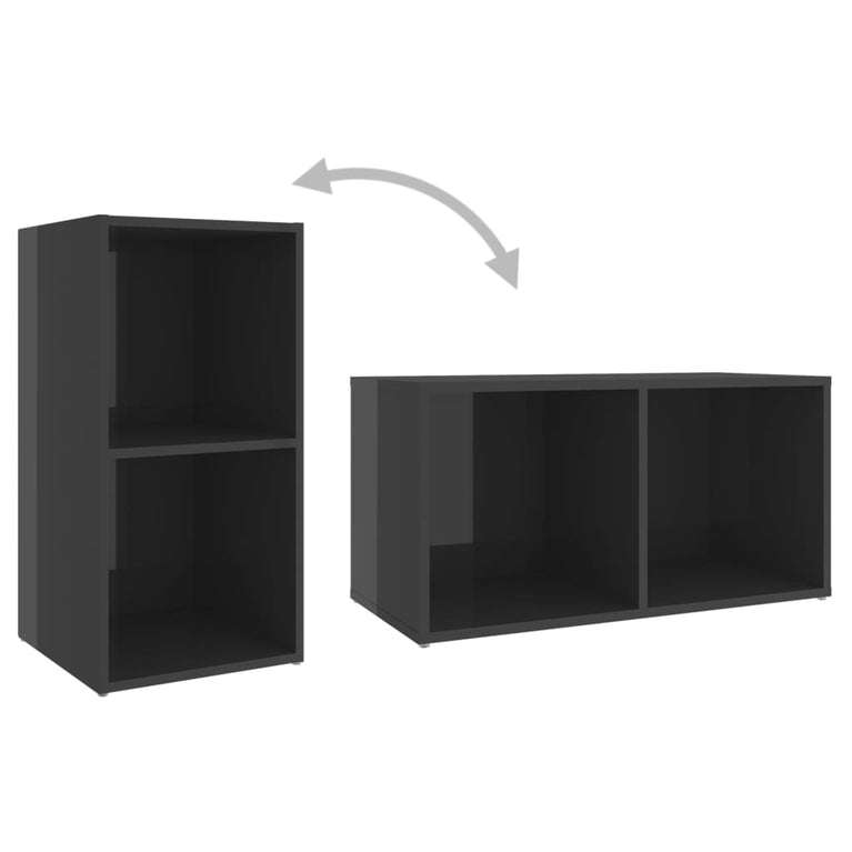 Tv-meubelen 4 st 72x35x36,5 cm spaanplaat hoogglans grijs MeubelReus