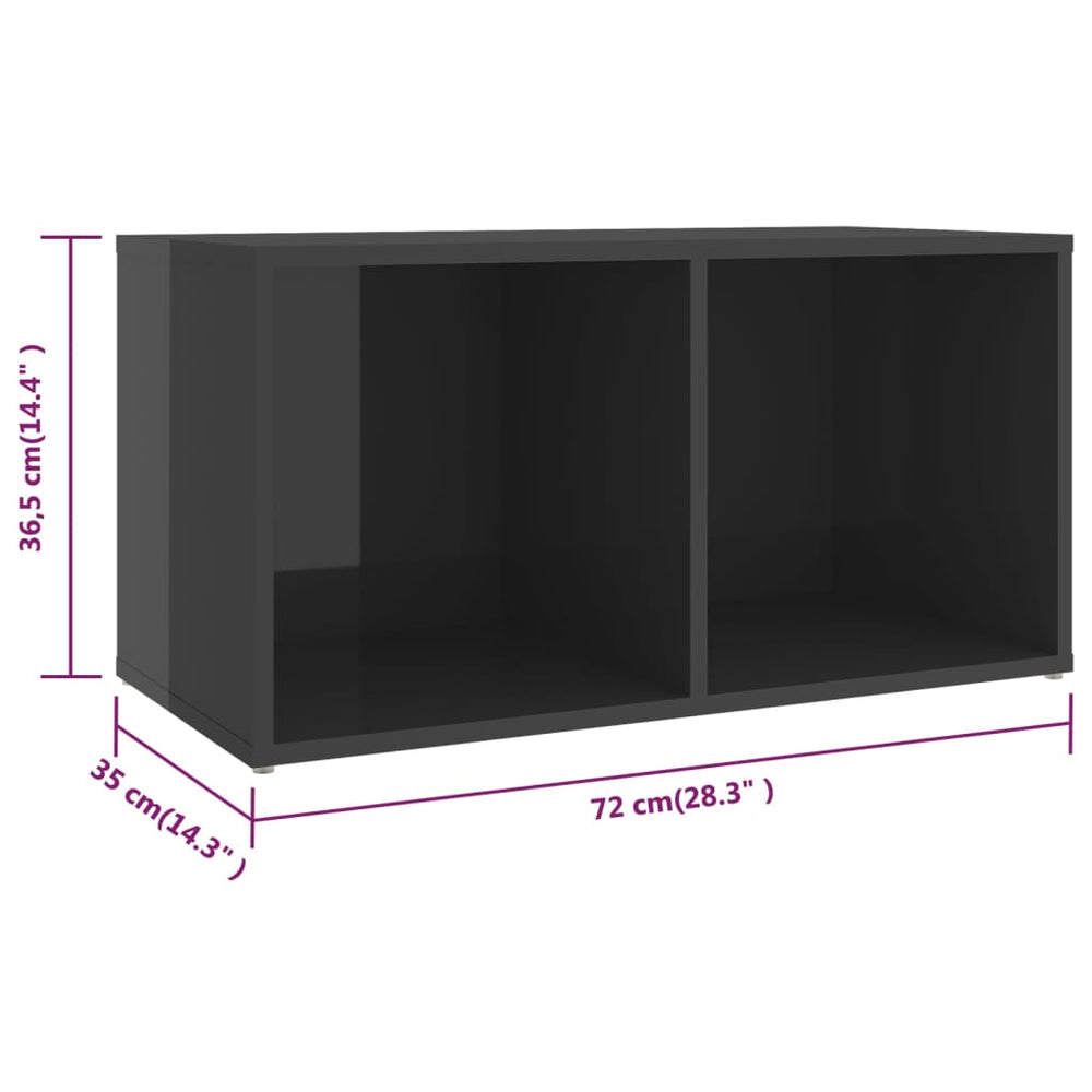 Tv-meubelen 4 st 72x35x36,5 cm spaanplaat hoogglans grijs MeubelReus