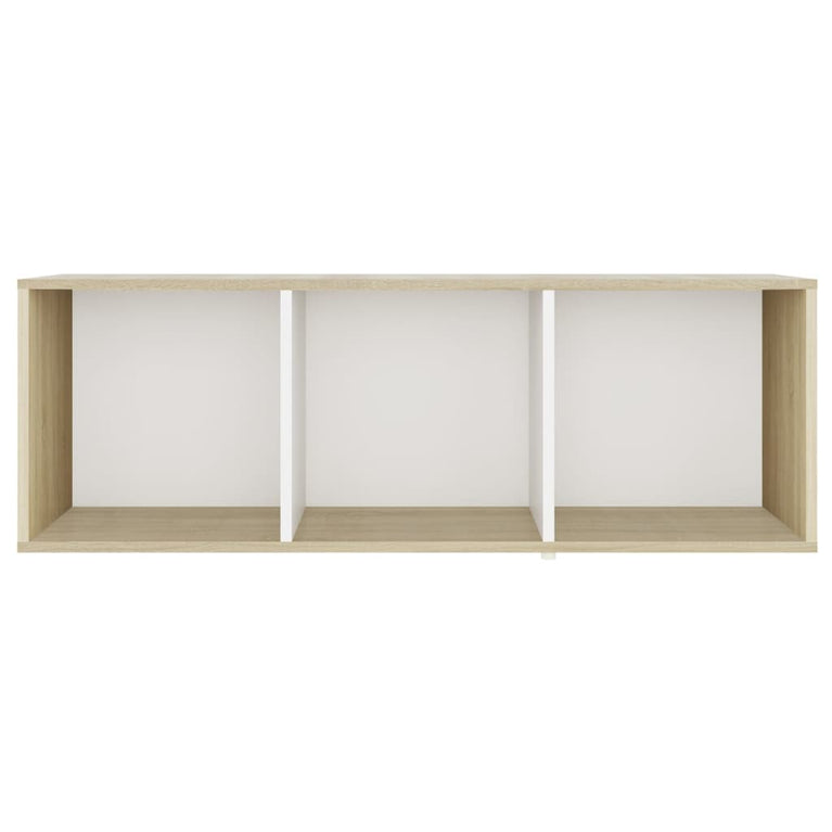 Tv-meubelen 4 st 107x35x37 cm spaanplaat wit sonoma eikenkleur