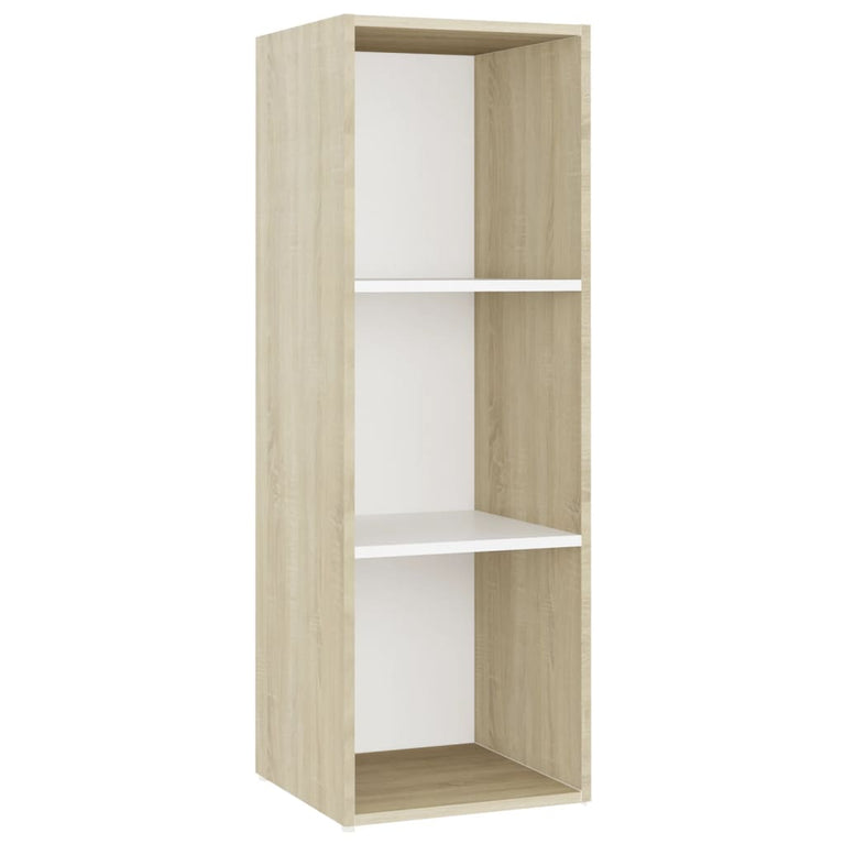 Tv-meubelen 4 st 107x35x37 cm spaanplaat wit sonoma eikenkleur