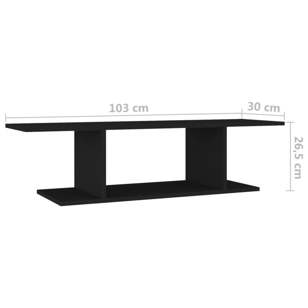 Tv-wandmeubel 103x30x26,5 cm zwart MeubelReus