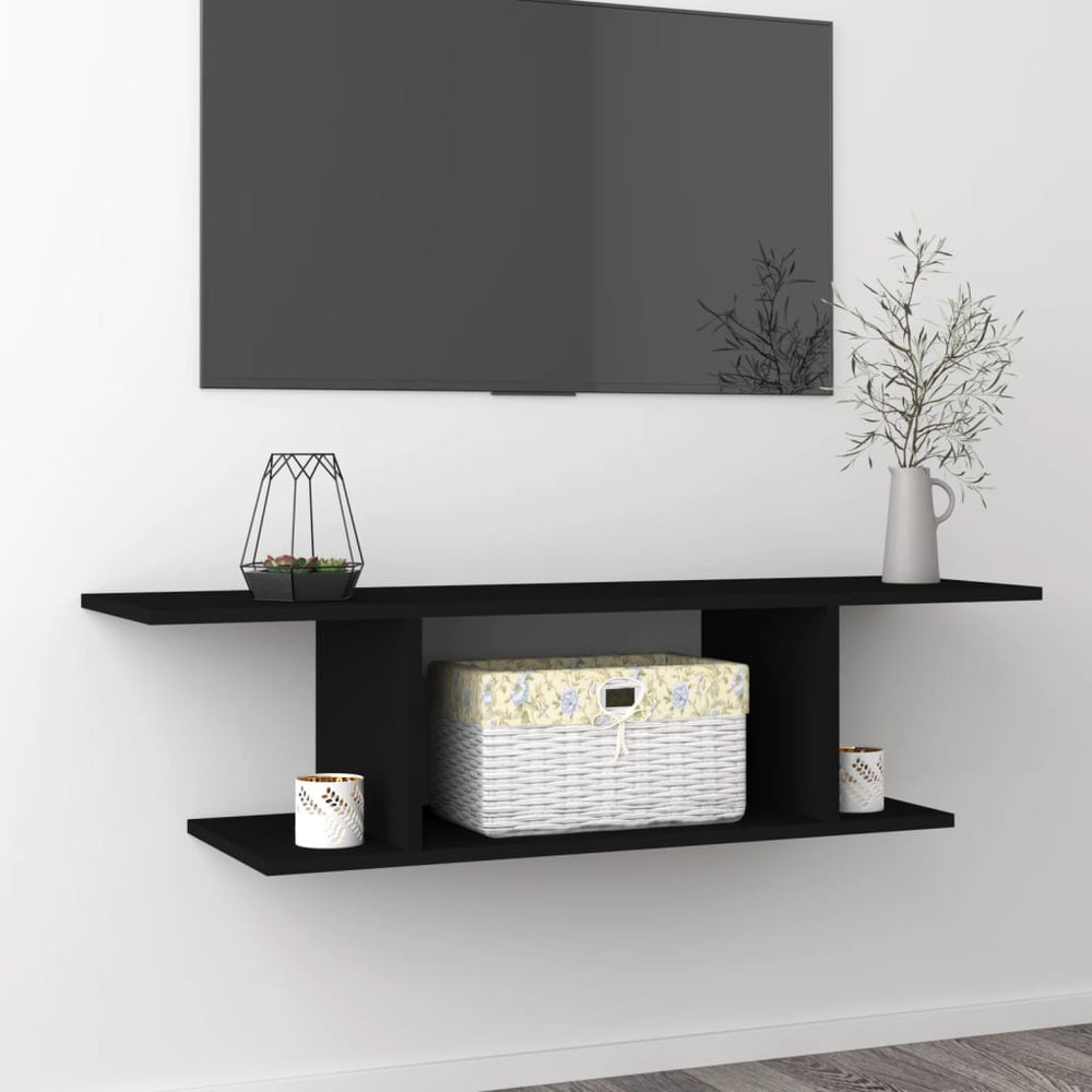 Tv-wandmeubel 103x30x26,5 cm zwart MeubelReus