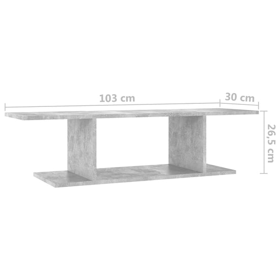 Tv-wandmeubel 103x30x26,5 cm betongrijs MeubelReus