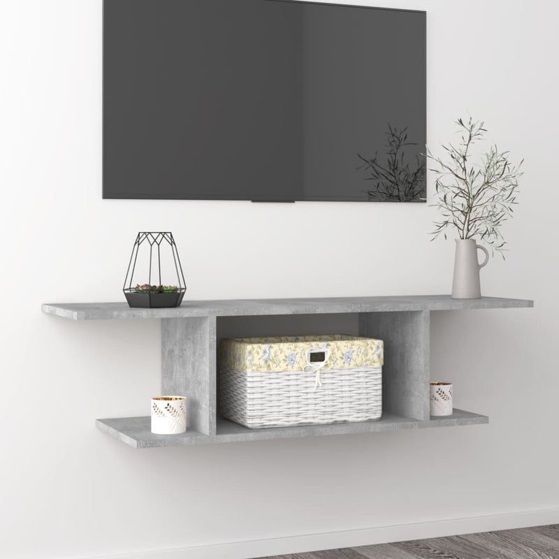 Tv-wandmeubel 103x30x26,5 cm betongrijs MeubelReus