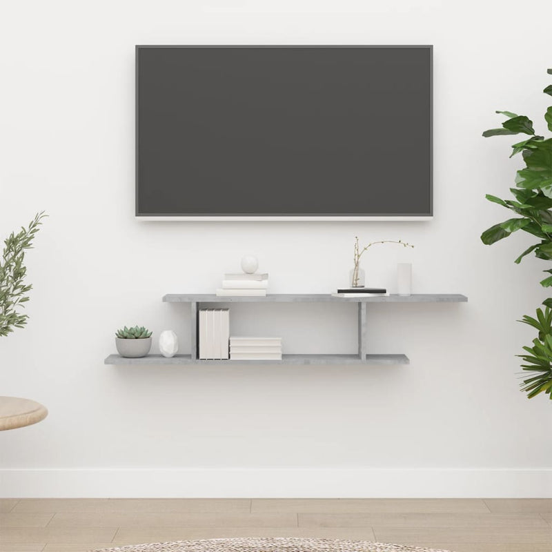 Tv-wandschap 125x18x23 cm spaanplaat betongrijs MeubelReus