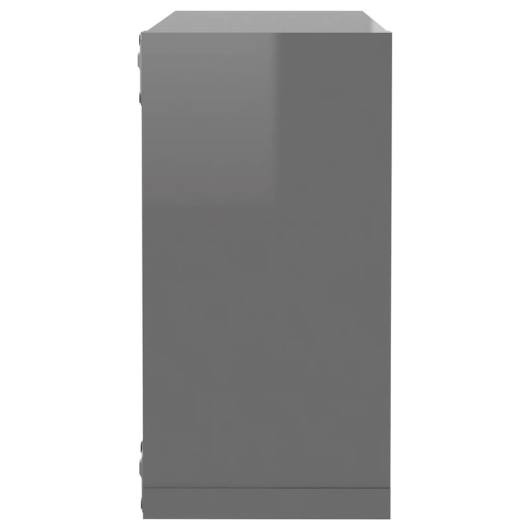 Wandschappen kubus 6 st 30x15x30 cm hoogglans grijs MeubelReus