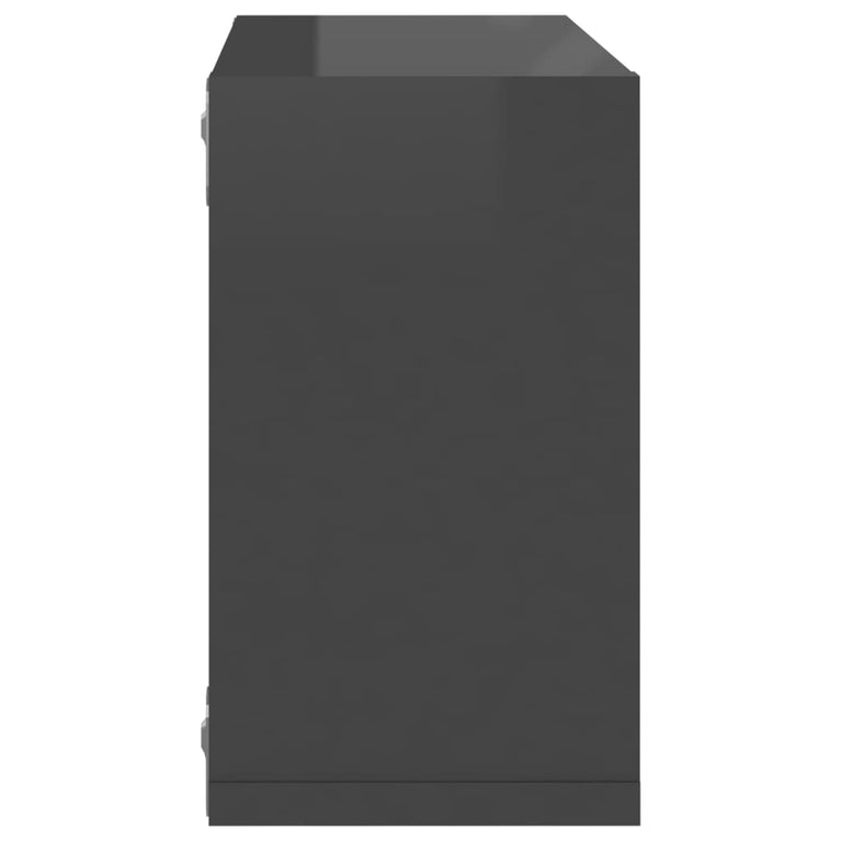 Wandschappen kubus 6 st 26x15x26 cm hoogglans grijs MeubelReus