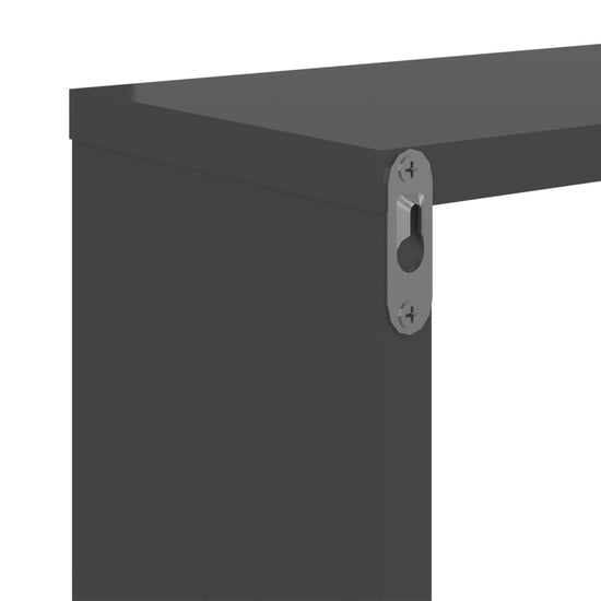 Wandschappen kubus 6 st 26x15x26 cm hoogglans grijs MeubelReus
