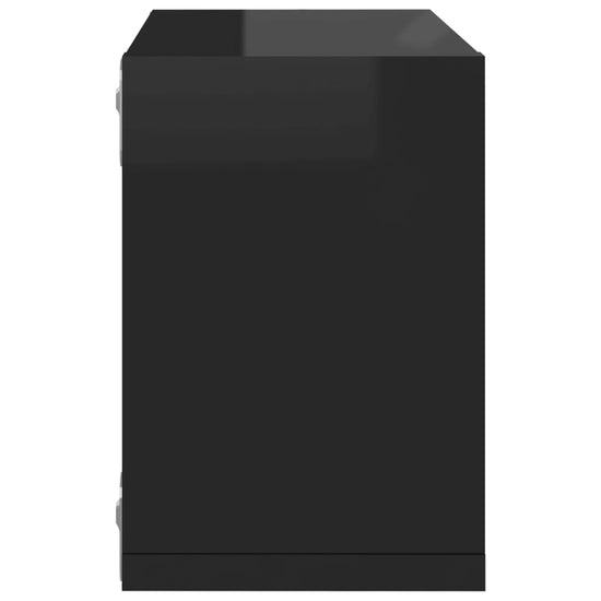 Wandschappen kubus 6 st 22x15x22 cm hoogglans zwart MeubelReus