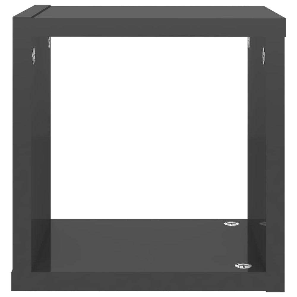 Wandschappen kubus 6 st 22x15x22 cm hoogglans grijs MeubelReus