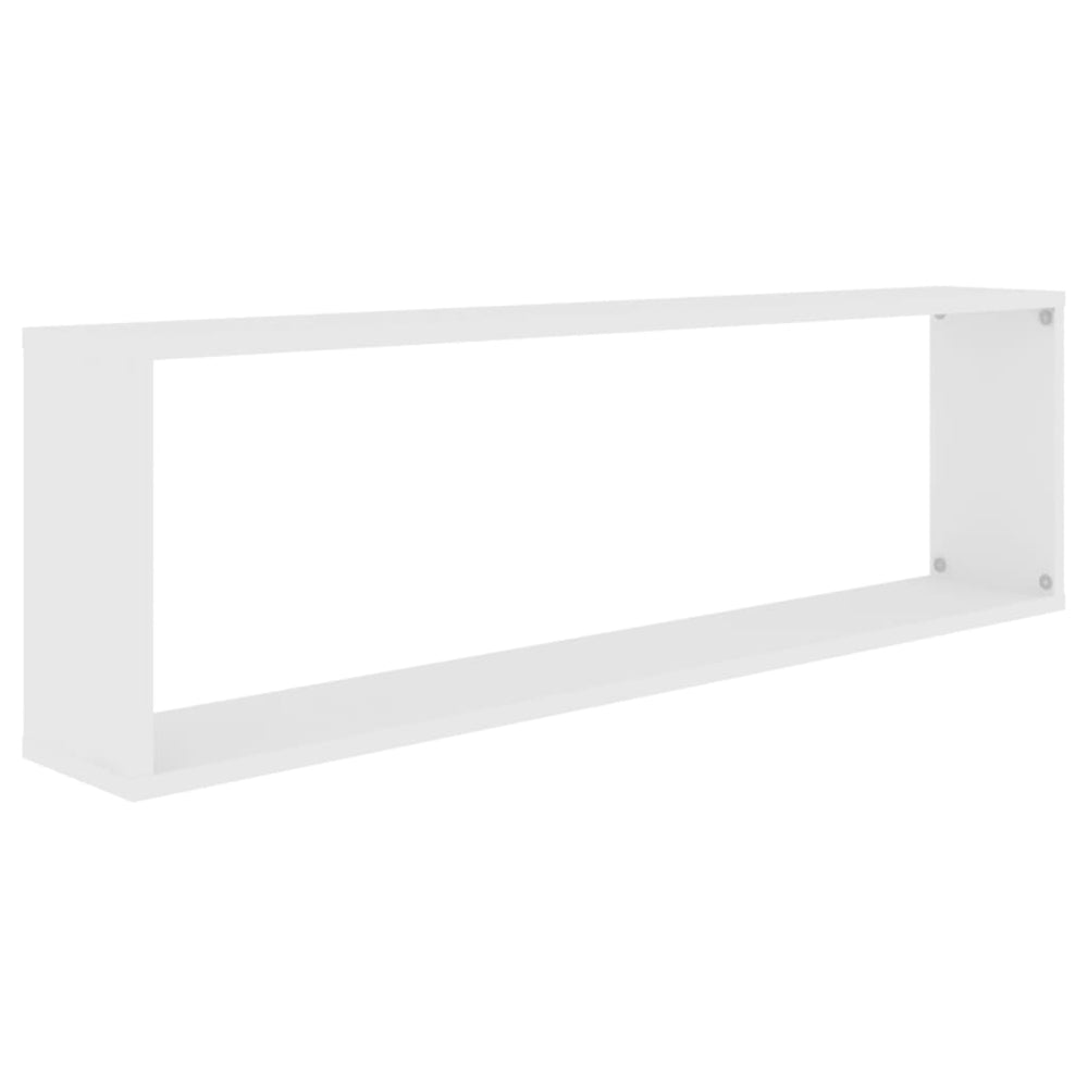 Wandschappen kubus 2 st 100x15x30 cm bewerkt hout wit MeubelReus