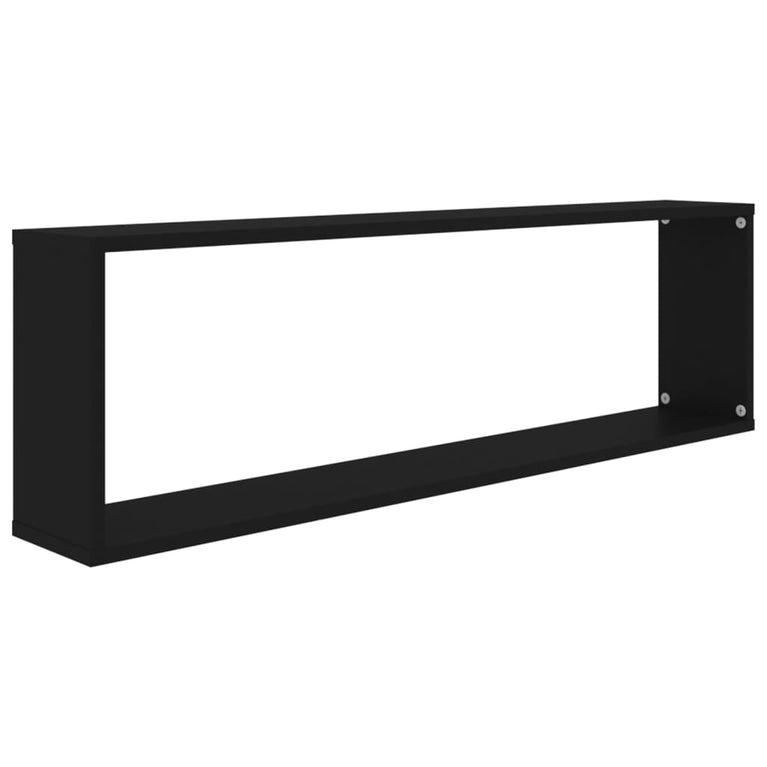Wandschappen kubus 4 st 100x15x30 cm spaanplaat zwart MeubelReus