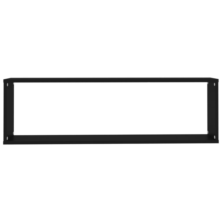 Wandschappen kubus 4 st 100x15x30 cm spaanplaat zwart MeubelReus