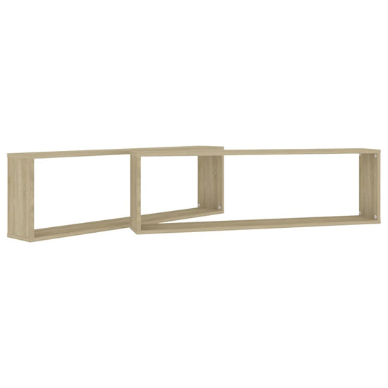 Wandschappen kubus 2 st 100x15x30 cm spaanplaat sonoma eiken MeubelReus