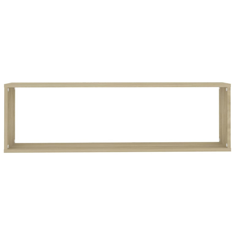 Wandschappen kubus 4 st 100x15x30 cm spaanplaat sonoma eiken