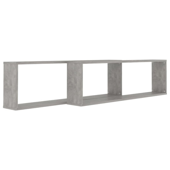 Wandschappen kubus 2 st 100x15x30 cm spaanplaat betongrijs MeubelReus