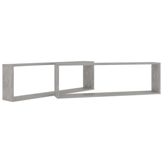 Wandschappen kubus 2 st 100x15x30 cm spaanplaat betongrijs MeubelReus