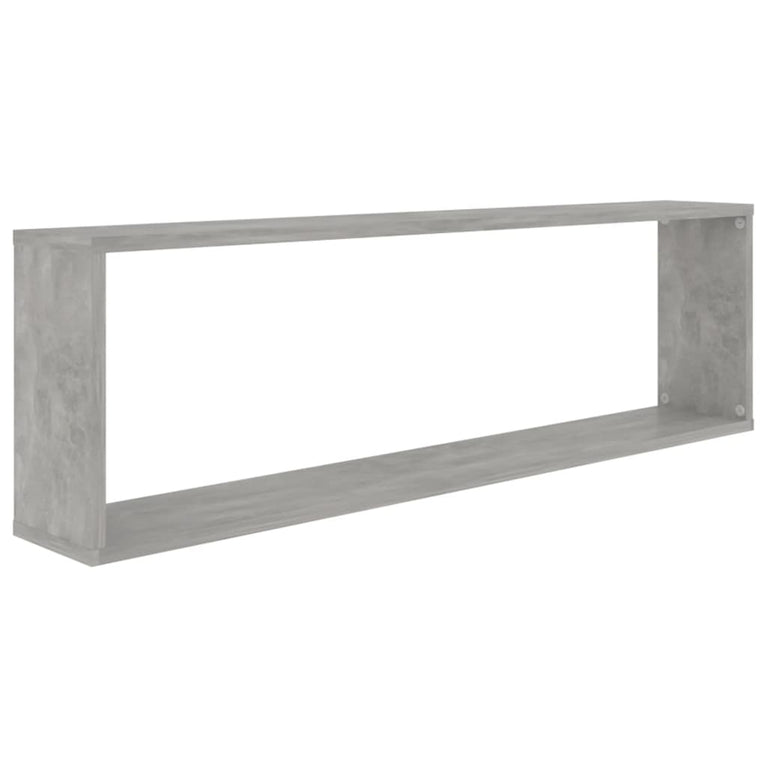 Wandschappen kubus 2 st 100x15x30 cm spaanplaat betongrijs MeubelReus