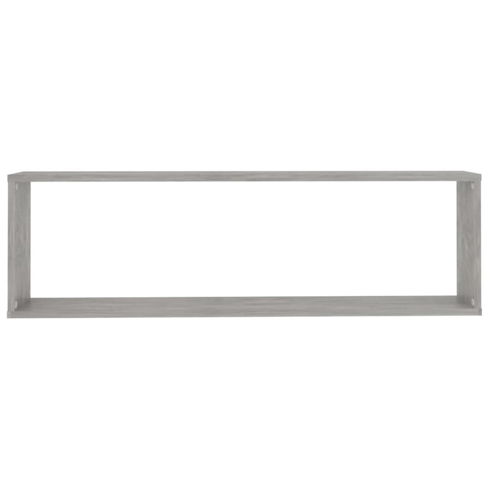 Wandschappen kubus 2 st 100x15x30 cm spaanplaat betongrijs MeubelReus