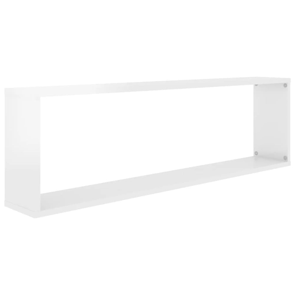 Wandschappen kubus 4 st 100x15x30 cm spaanplaat hoogglans wit MeubelReus