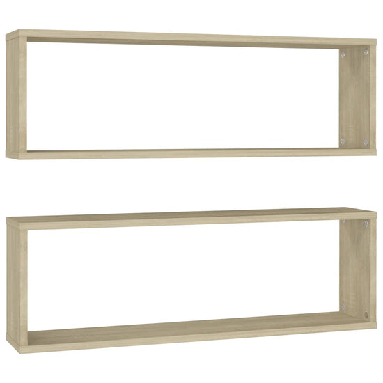 Wandschappen kubus 2 st 80x15x26,5 cm spaanplaat sonoma eiken MeubelReus