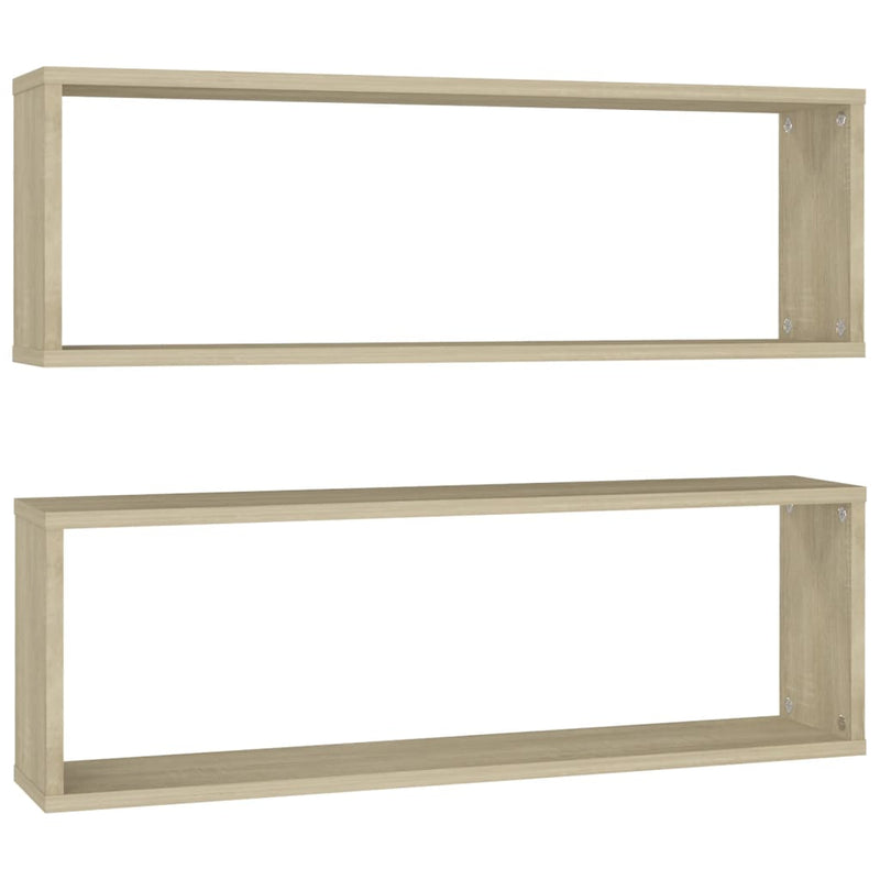 Wandschappen kubus 2 st 80x15x26,5 cm spaanplaat sonoma eiken MeubelReus
