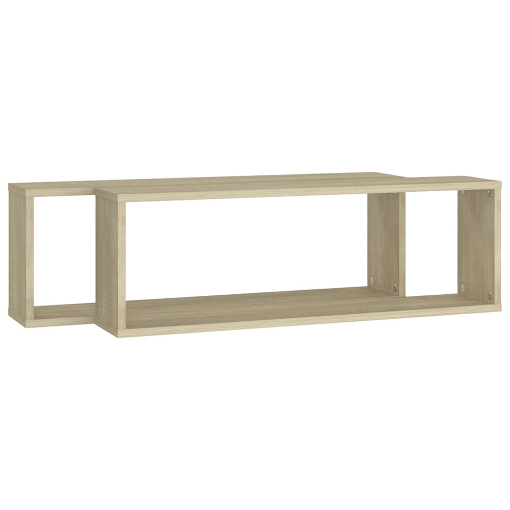 Wandschappen kubus 2 st 80x15x26,5 cm spaanplaat sonoma eiken MeubelReus